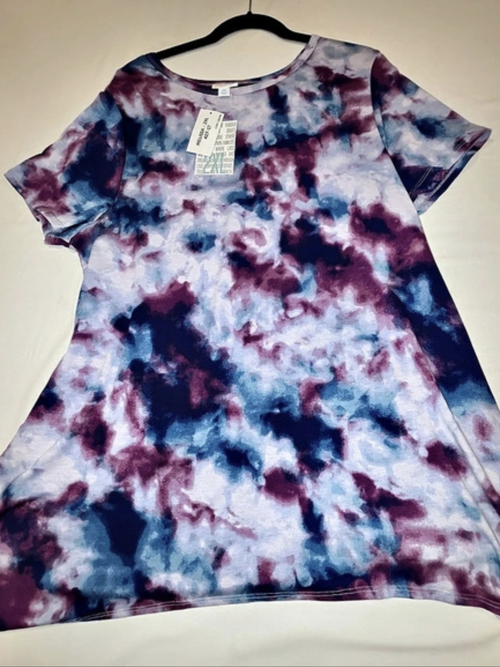 Lularue Abstract Short Sleeve Top Blue & Pink 2XL NWT